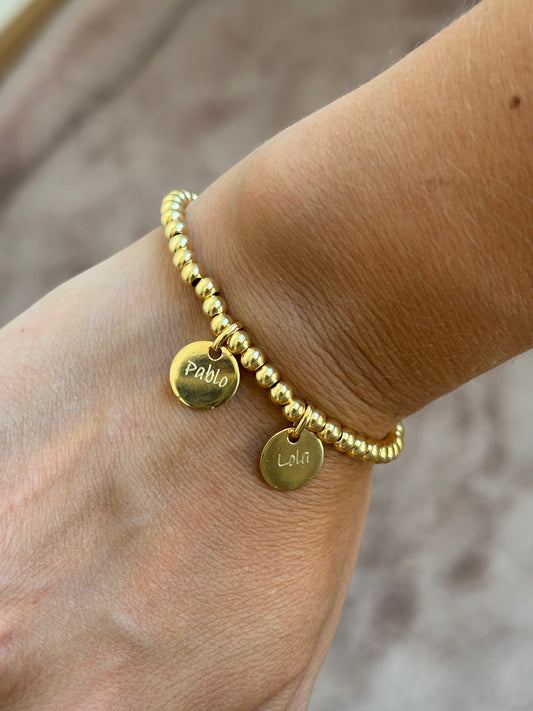 Pulsera de plata, 925 chapada en oro + 1 medalla