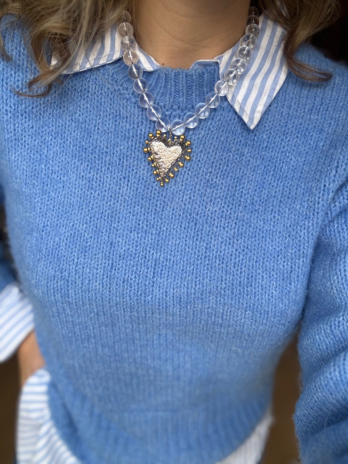 Collar corazón helado 🤍