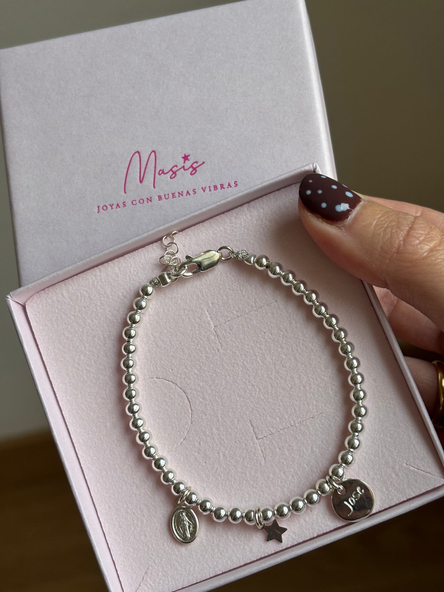 Mini medalla de la milagrosa en plata, 925