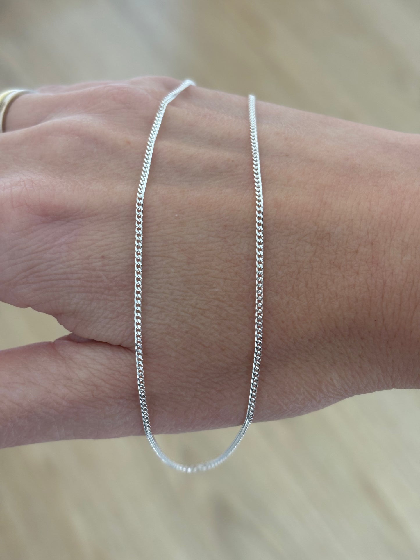 Cadena barbada plata 925