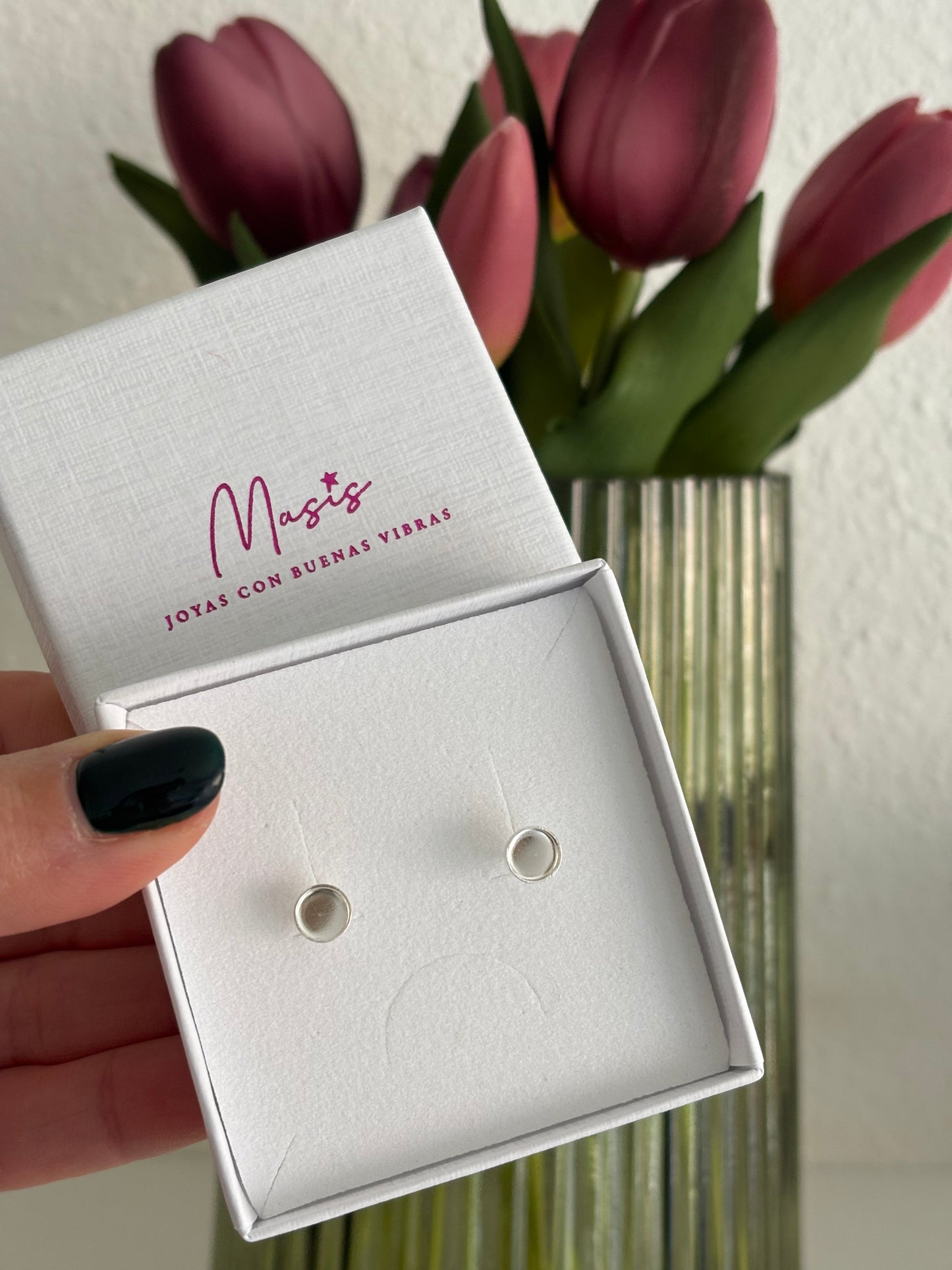 Pendientes plata 925 con cenizas