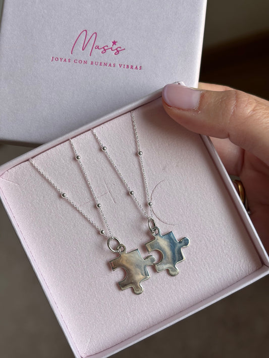 Pack 2 gargantillas pieza puzzle