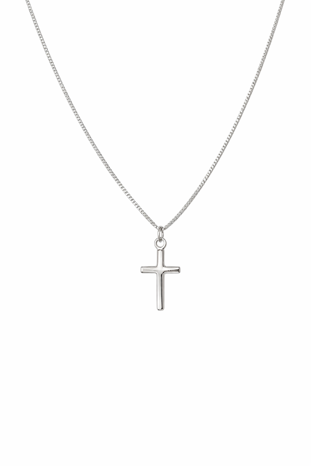 Cadena con cruz plata para hombre