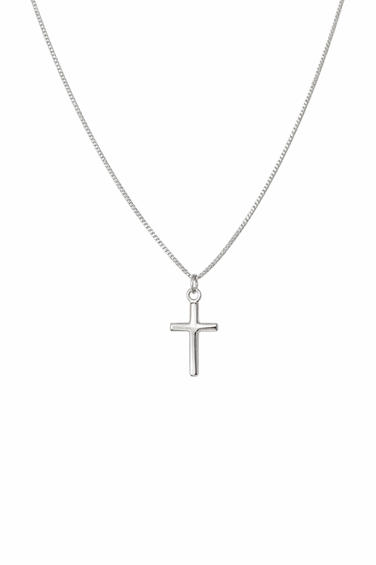 Cadena con cruz plata para hombre