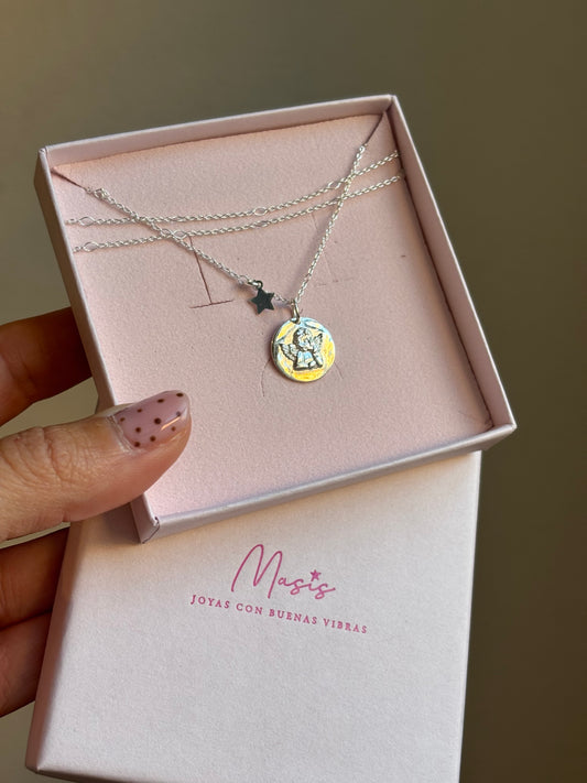 Collar largo ángel de la guarda