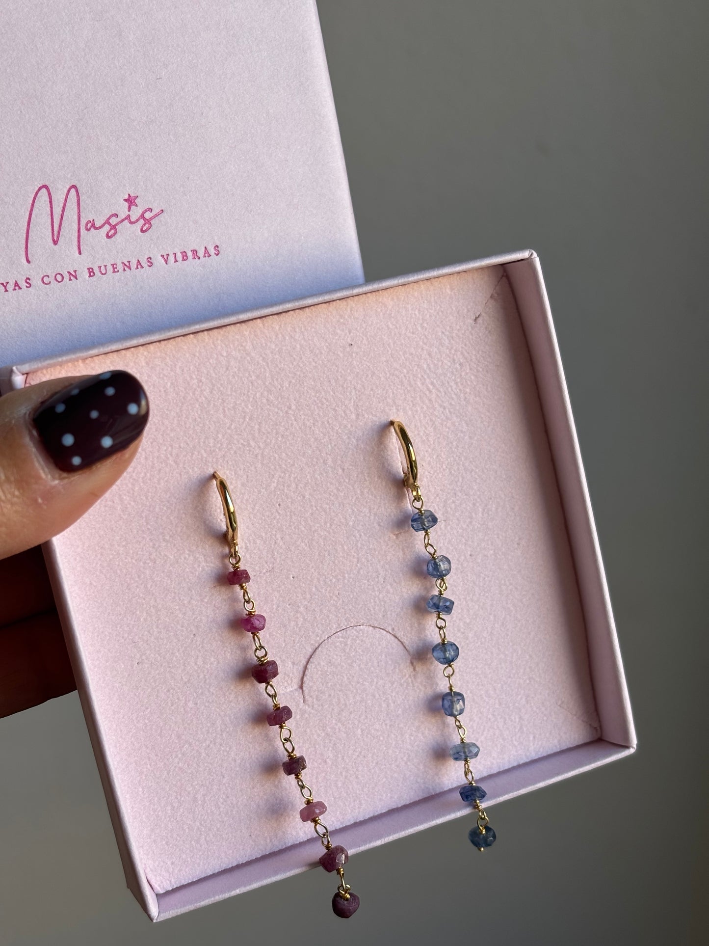 Pendientes Mix rosa y azul