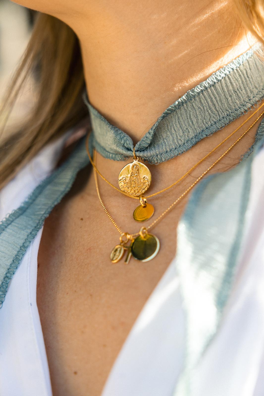 Gargantilla personalizada de algodón plata 925 chapado