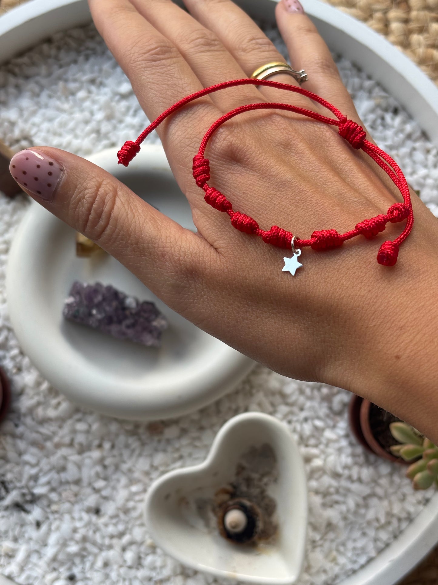 ✨ Pulsera de Siete Nudos con Estrella de Plata 925 ✨