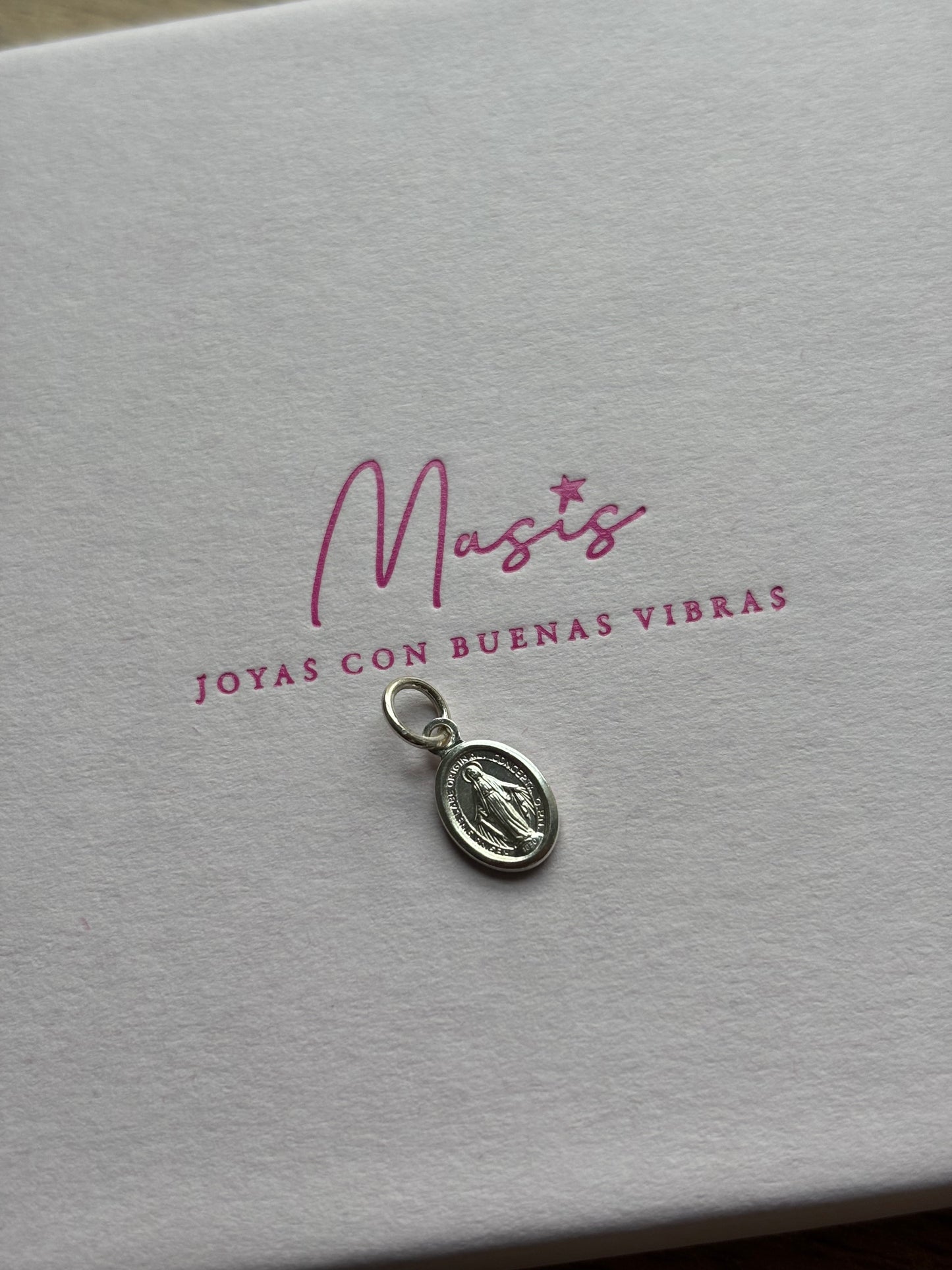 Mini medalla de la milagrosa en plata, 925