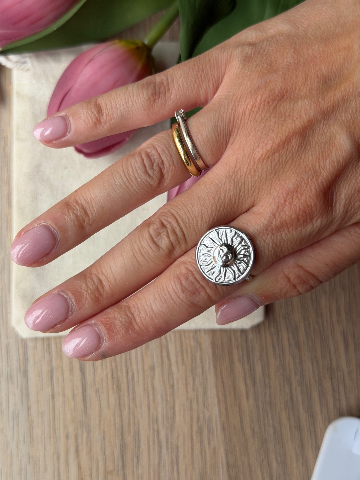 Anillo solete plateado