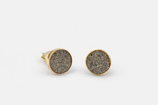 Pendientes de plata 925 chapados en oro con cenizas